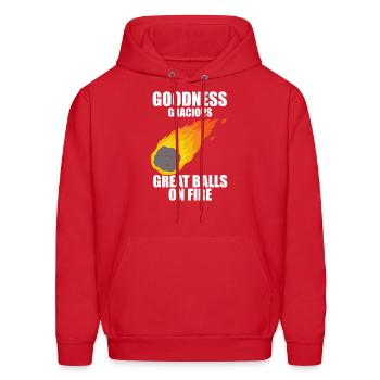 Hilarious Meteors Illustration Stargazers - Men's Hoodie - red - Front - Elias (183cm)