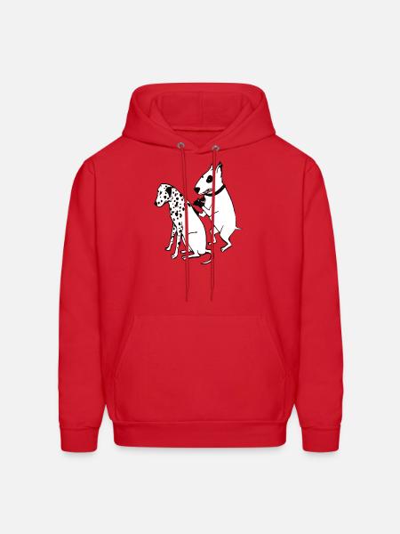 DALMATIAN DOG, TATTOO - Men's Hoodie - red