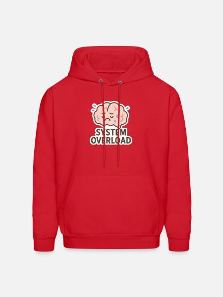 System Overload Brain Illustration - Men's Hoodie - red