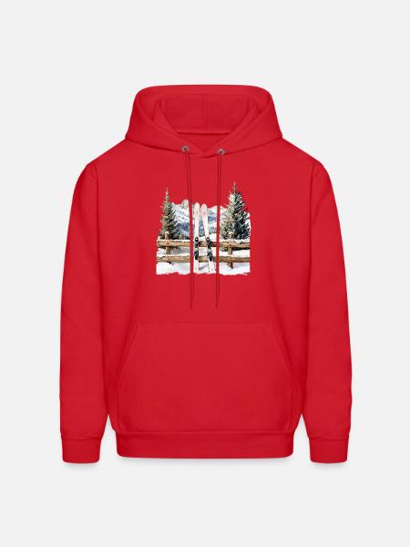 Alpine Ski Rest - Men's Hoodie - red