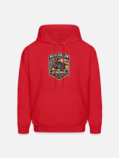 Blue Collar Strong  - Men's Hoodie - red
