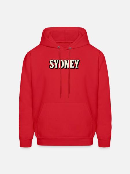 Sydney Retro Bold Lettering - Men's Hoodie - red