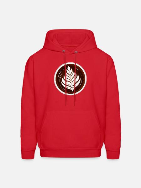 Latte Art Leaf Cappuccino Design - Men's Hoodie - red