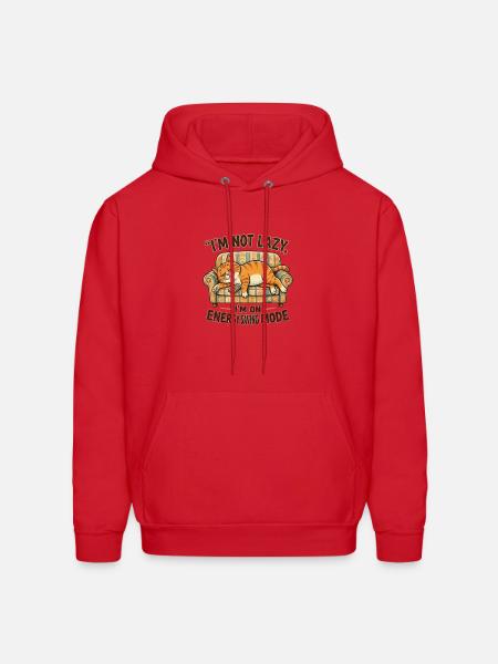 Lazy_Cat - Men's Hoodie - red