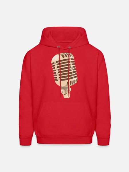 music microphone - Men's Hoodie - red