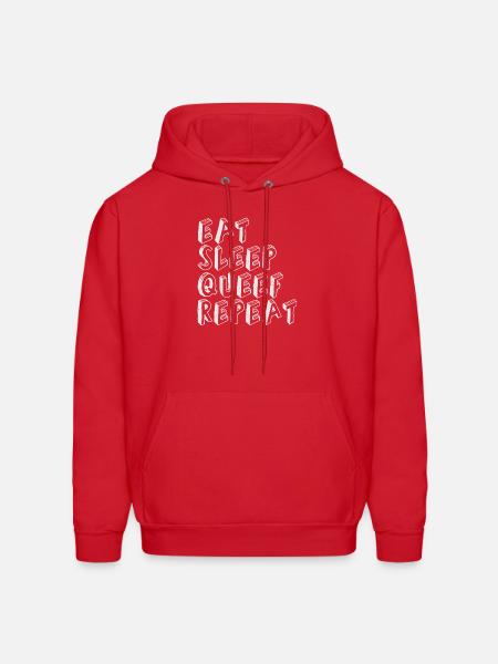 Eat Sleep Queef Repeat - Men's Hoodie - red