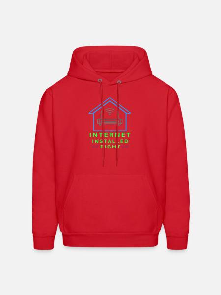 Internet_Installed_Right-_sized - Men's Hoodie - red