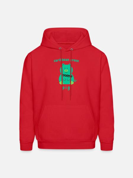Caribbean green Pig - Men's Hoodie - red