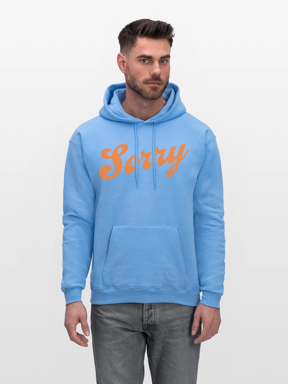 Sorry - Men's Hoodie - carolina blue - Front - Elias (183cm)