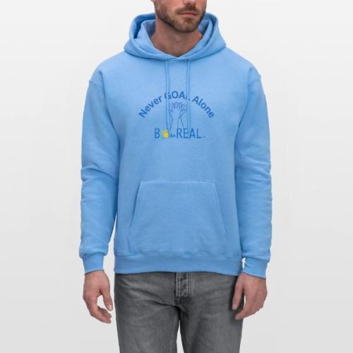 Never GOAL Alone - Grey/Lt Blue - Men's Hoodie