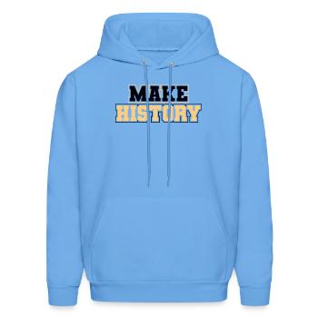 Make History - Men's Hoodie - carolina blue - Front - Elias (183cm)