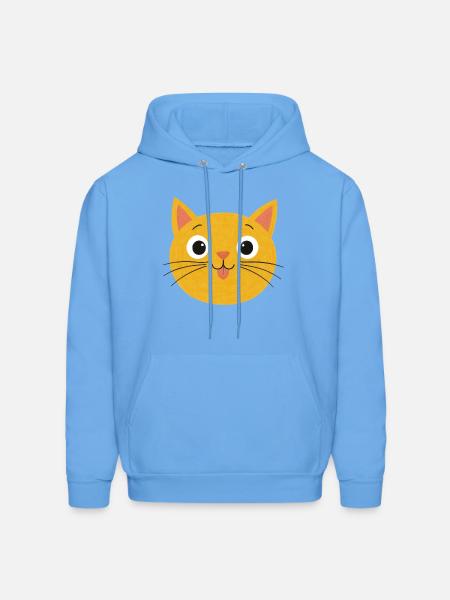 Sunny Whiskers Cat Face - Men's Hoodie - carolina blue