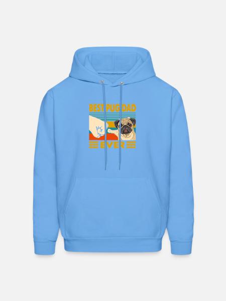 Best Pug Dad Ever - Men's Hoodie - carolina blue