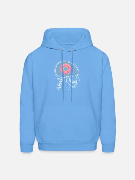 DONUT ON BRAIN X-RAY DESIGN - Men's Hoodie - carolina blue