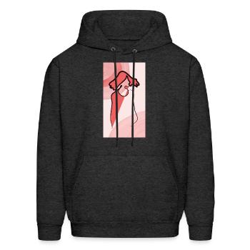 Abstract mono girl - Men's Hoodie - charcoal grey - Front - Elias (183cm)