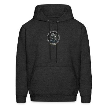 Armed wolf with the ferry do not be afraid - Men's Hoodie - charcoal grey - Front - Elias (183cm)