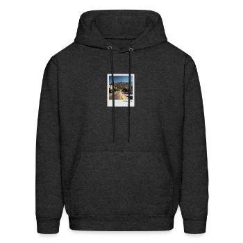 Mono Enterprises "Travels" - Hollywood ed. #1 - Men's Hoodie - charcoal grey - Front - Elias (183cm)