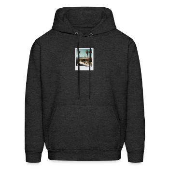 Mono Enterprises "Travels" Palm Springs #1 - Men's Hoodie - charcoal grey - Front - Elias (183cm)