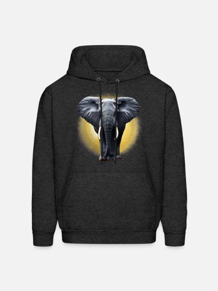 Golden Elephant - Men's Hoodie - charcoal grey