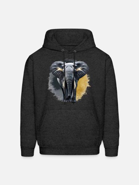Golden Elephant - Men's Hoodie - charcoal grey