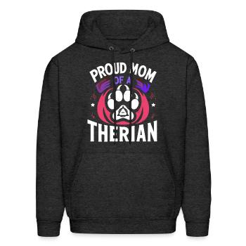 Proud Mom Of A Therian Furries Otherkin Nonhuman - Men's Hoodie - charcoal grey - Front - Elias (183cm)