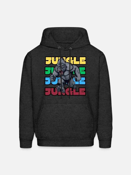 JUNGLE GORILLA - Men's Hoodie - charcoal grey