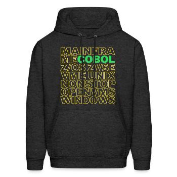Cobol OS Platforms - Men's Hoodie - charcoal grey - Front - Elias (183cm)
