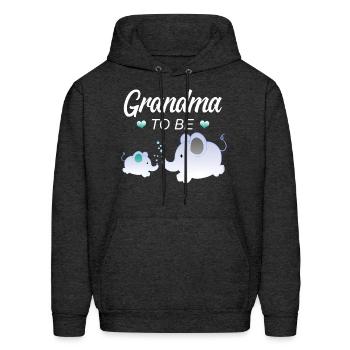 Grandma To Be Elephant Baby Shower For - Men's Hoodie - charcoal grey - Front - Elias (183cm)