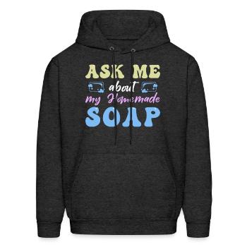 Soap Making Soap Maker - Men's Hoodie - charcoal grey - Front - Elias (183cm)
