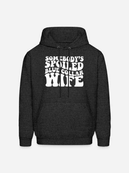 Somebody'S Spoiled Blue Collar - Men's Hoodie - charcoal grey