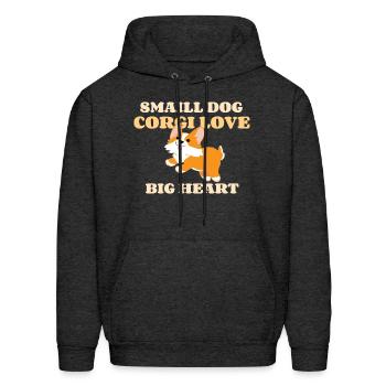 Corgi Love Small Dog Big Heart - Men's Hoodie - charcoal grey - Front - Elias (183cm)