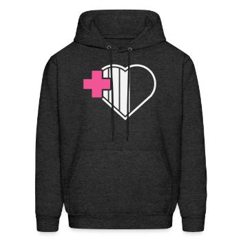 Healing Heart - Men's Hoodie - charcoal grey - Front - Elias (183cm)
