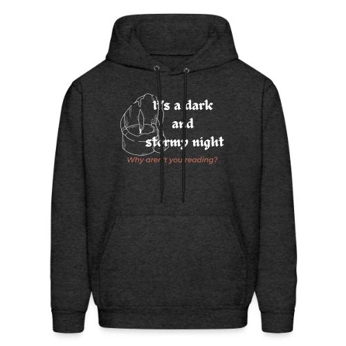 Dark and Stormy Night (white candle text) - Men's Hoodie