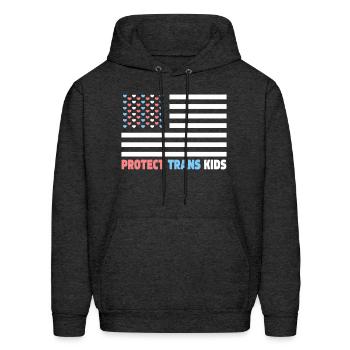 Protect Trans Transgender Flag Protect Trans - Men's Hoodie - charcoal grey - Front - Elias (183cm)