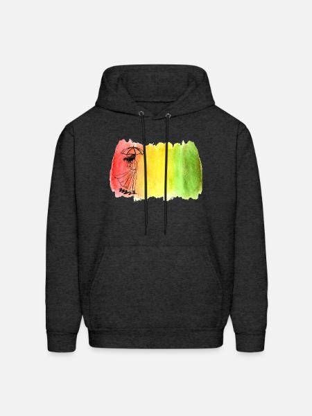 Girl with Umbrella - Men's Hoodie - charcoal grey