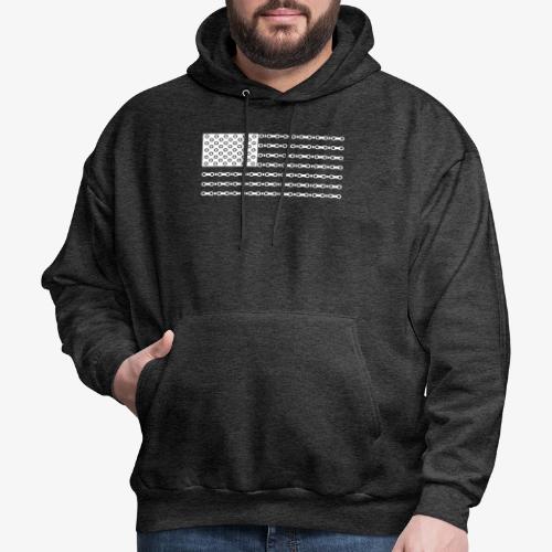 Bicycle Chain American Flag - Men's Hoodie