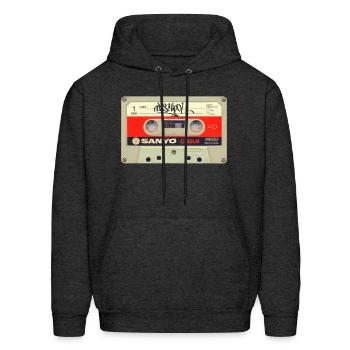 Oldschool tape - Men's Hoodie - charcoal grey - Front - Elias (183cm)