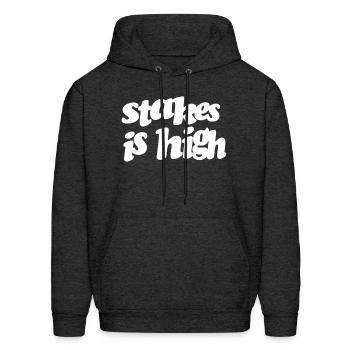 Stakes is high - Men's Hoodie - charcoal grey - Front - Elias (183cm)