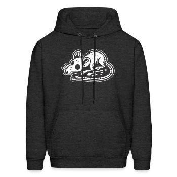 No Rats! - Men's Hoodie - charcoal grey - Front - Elias (183cm)