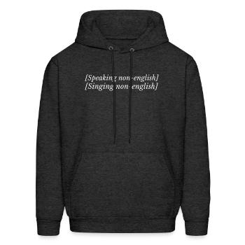 Speaking non-english - Men's Hoodie - charcoal grey - Front - Elias (183cm)