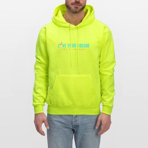 Live Your Dream w/Flamingo Bird - Men's Hoodie