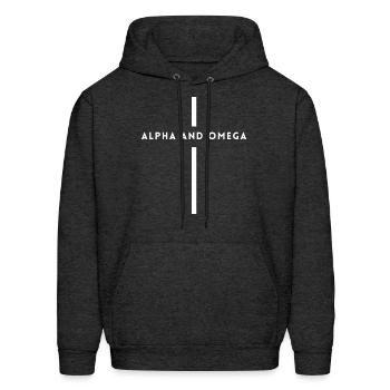 Alpha and Omega Cross - Men's Hoodie - charcoal grey - Front - Elias (183cm)
