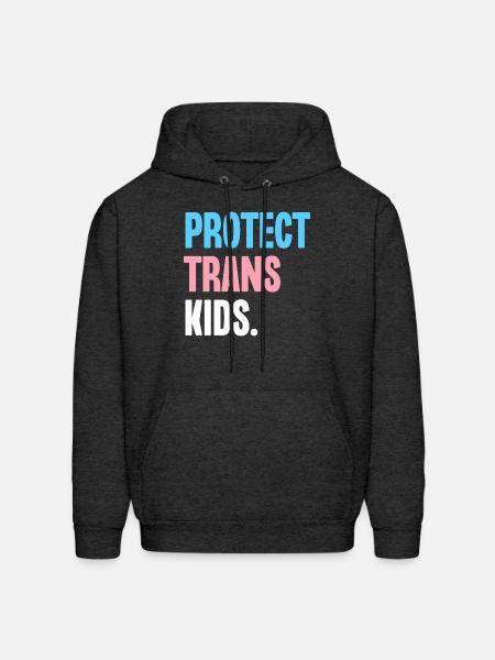 Protect Trans Kids - Men's Hoodie - charcoal grey