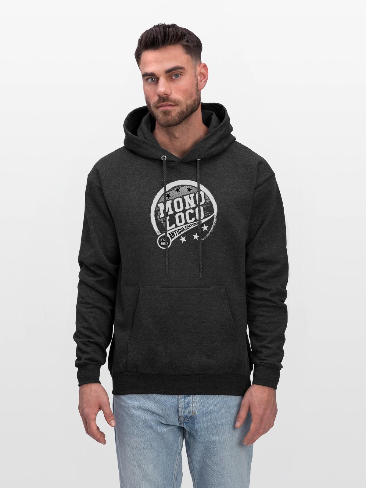 Mono Loco Guatemala - Men's Hoodie - charcoal grey - Front - Elias (183cm)