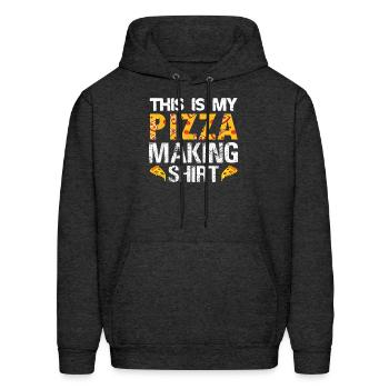 Pizza Making Funny This Is My Pizza Making - Men's Hoodie - charcoal grey - Front - Elias (183cm)