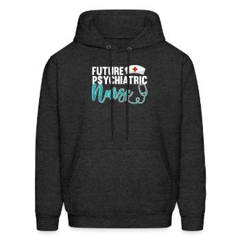 Nurse Nursing Psych Nurse - Men's Hoodie - charcoal grey - Front - Elias (183cm)