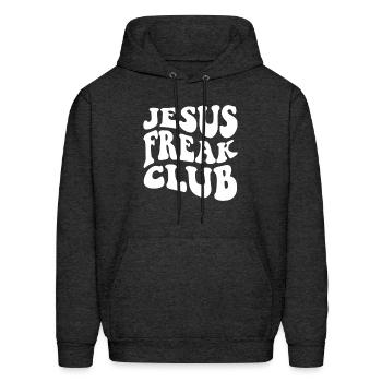 Jesus Freak Club Bible Verse - Men's Hoodie - charcoal grey - Front - Elias (183cm)