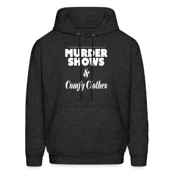 Murder Shows And Comfy Murderino True Crime - Men's Hoodie - charcoal grey - Front - Elias (183cm)