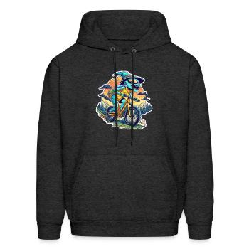 Funny Alien Face Halloween Costume - Men's Hoodie - charcoal grey - Front - Elias (183cm)