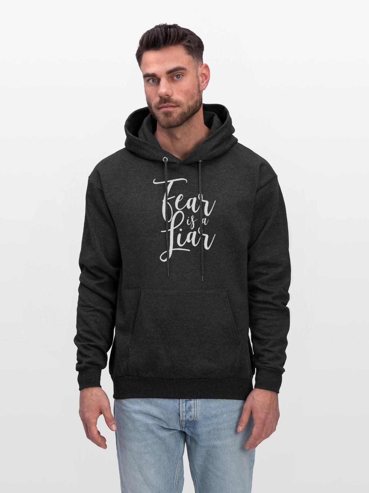 Fear Is A Liar - Men's Hoodie - charcoal grey - Front - Elias (183cm)